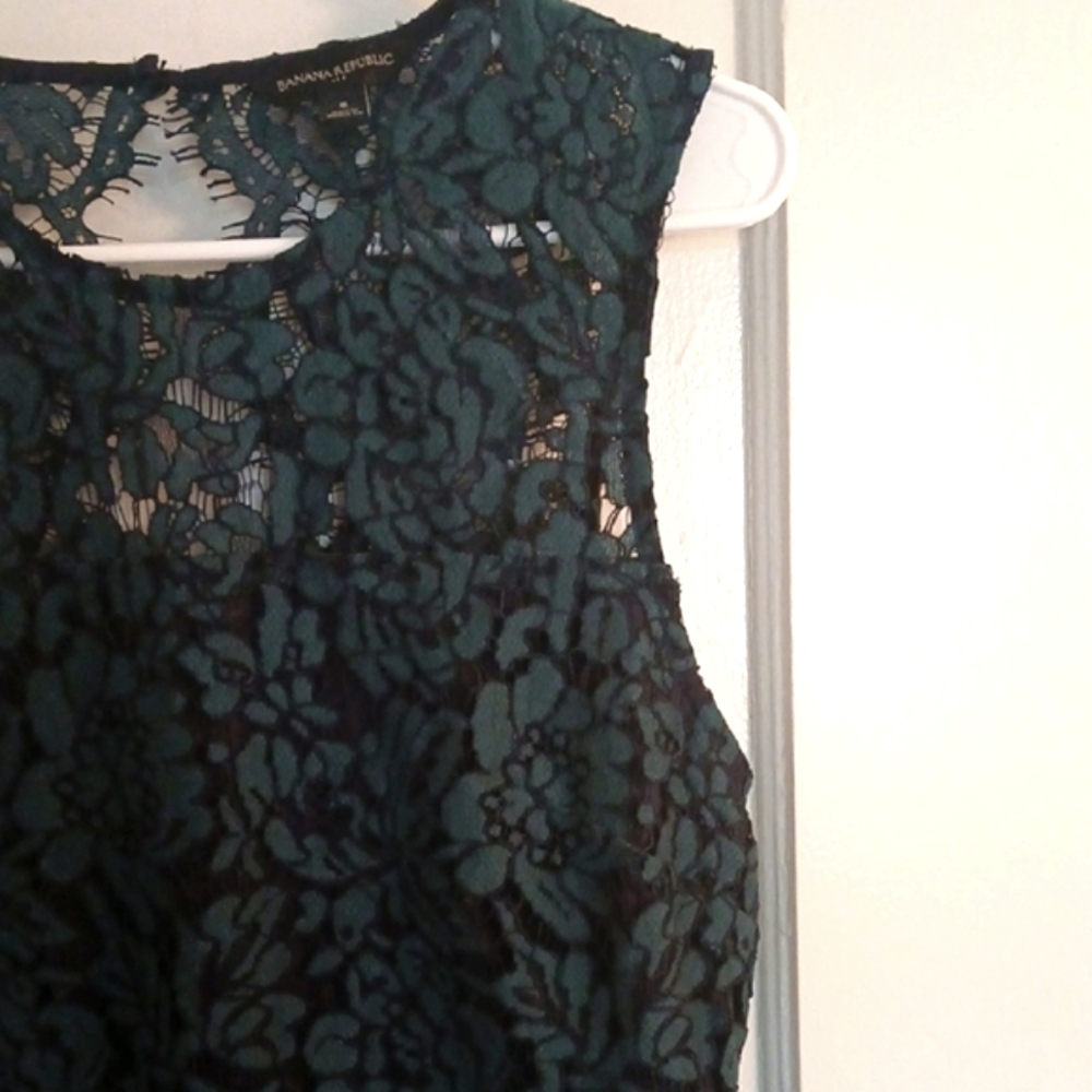Banana Republic Dark Green Lace Midi Dress - Picture 6 of 12